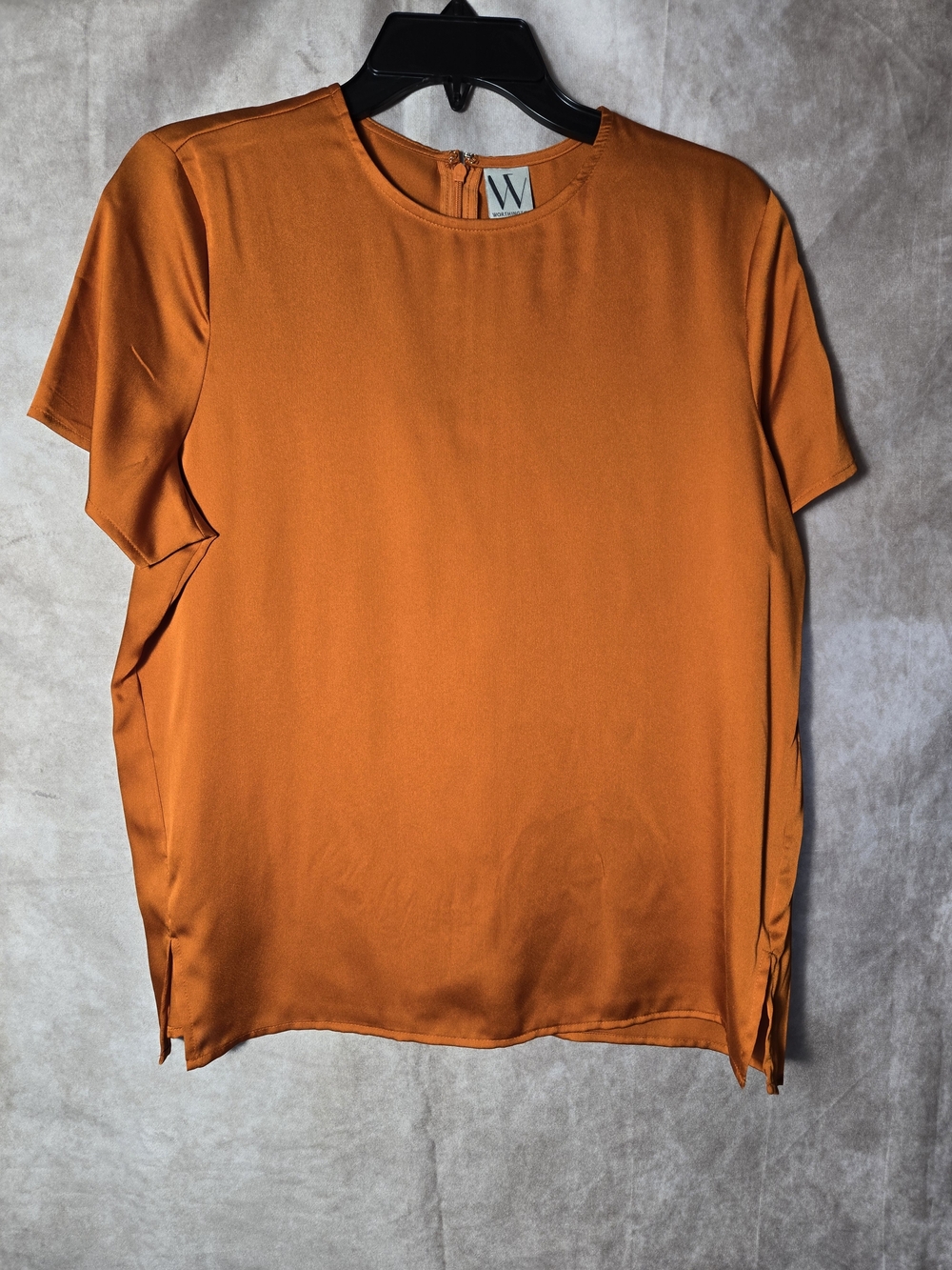 Worthington Orange Short Sleeve Blouse
